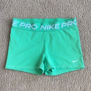 Nike Pro Green Performance Shorts - 3 Inch
